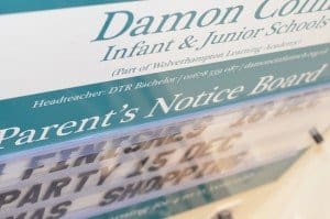 damon colins school readerboard with drop in fascia